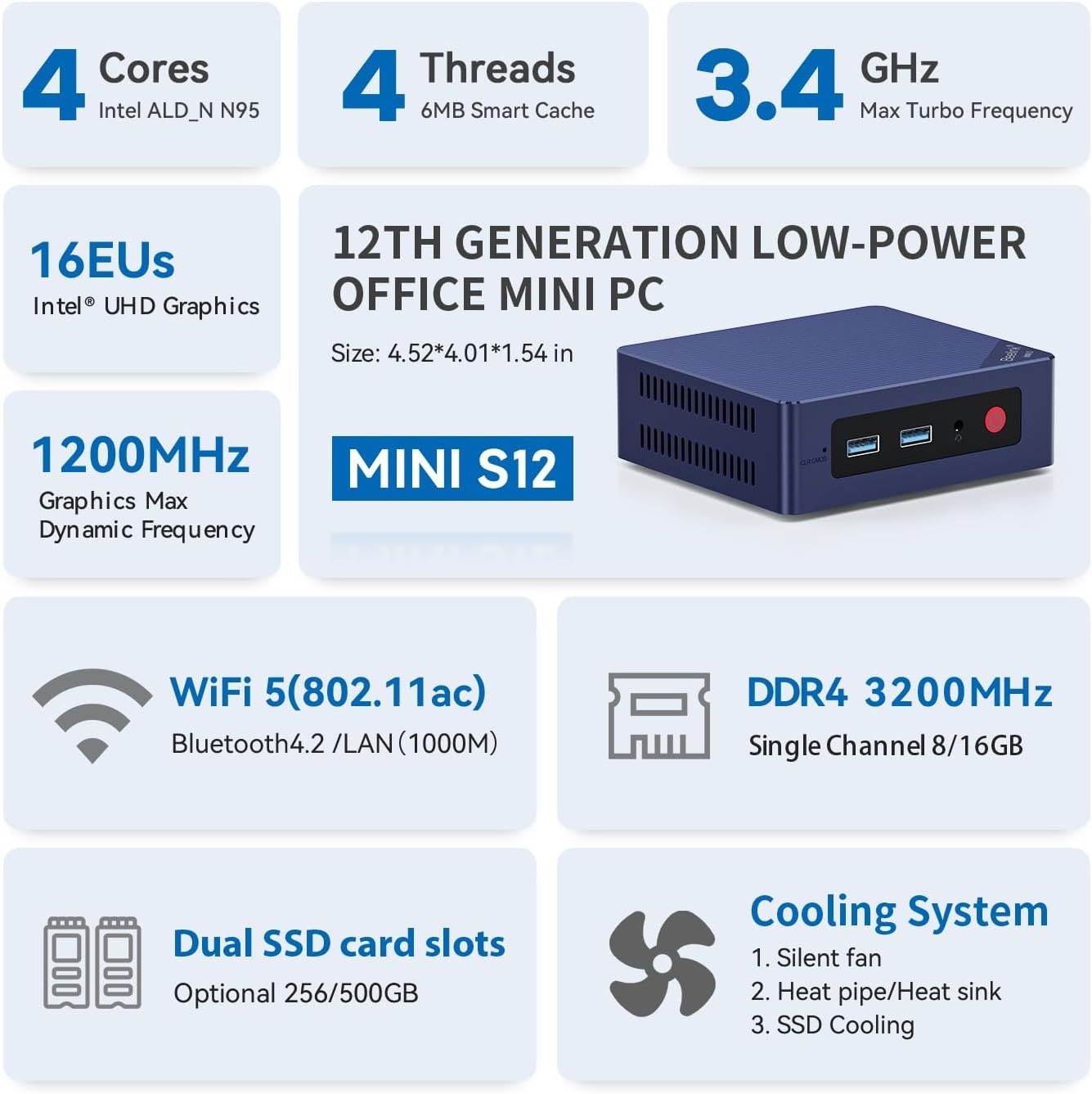 Essential Office Setup – Beelink S12 | 8GB | 27” Monitor