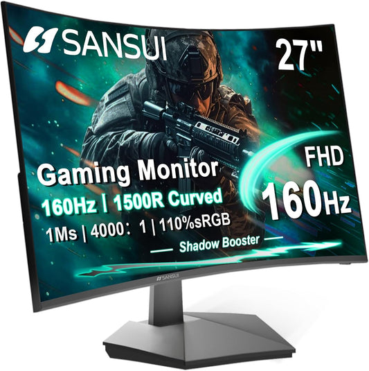 SANSUI 27” Curved 160Hz Gaming Monitor – FHD 1080p