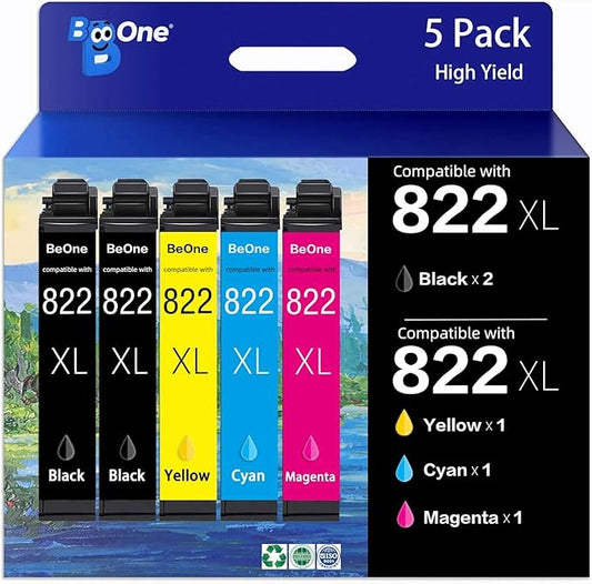 822XL High-Yield Ink – 5 Pack (WF Series Compatible)