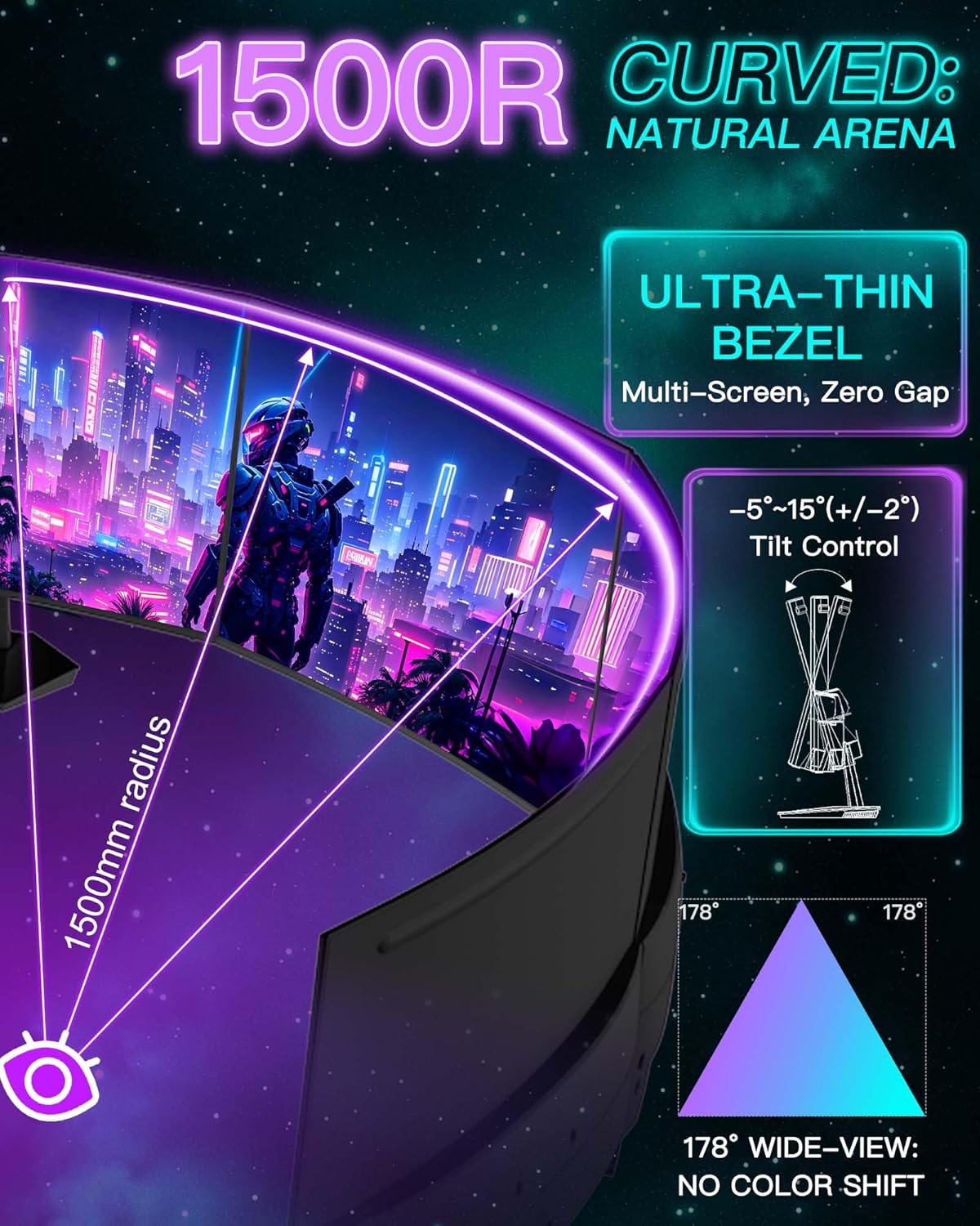 SANSUI 27” Curved 160Hz Gaming Monitor – FHD 1080p